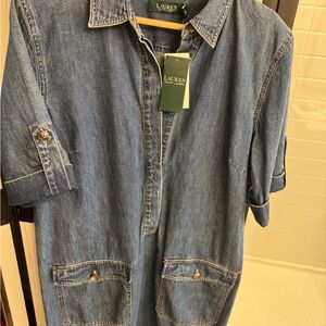 Ralph Lauren Denim Midi Shirt Dress in Blue